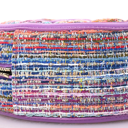 Chanel Tweed Quilted Round Filigree Clutch With Chain Purple Multicolor 9 of 10