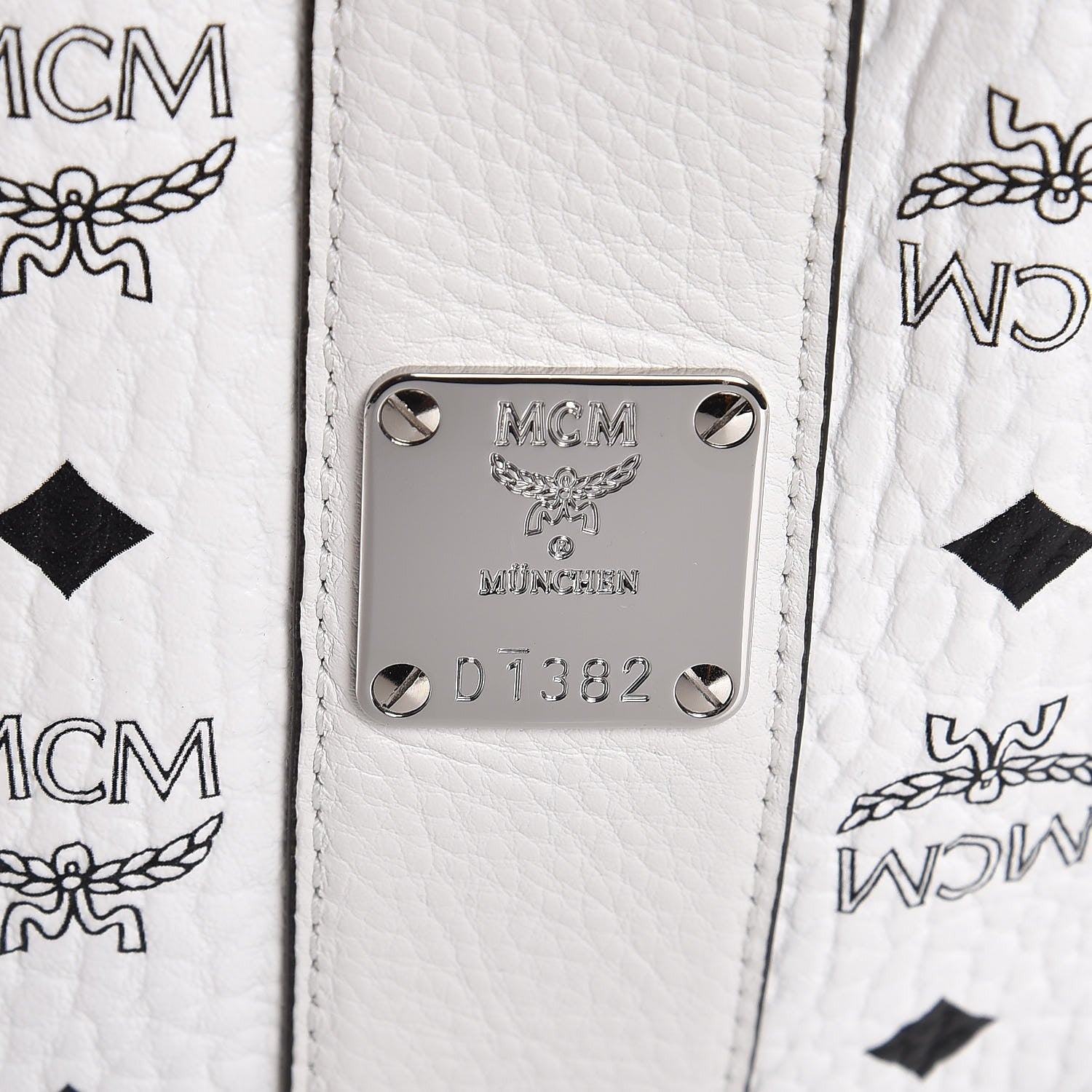 MCM Visetos Medium Liz Reversible Shopper Tote White 8 of 10
