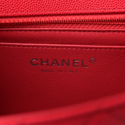 Chanel Caviar Quilted Mini Rectangular Flap Dark Pink 6 of 9