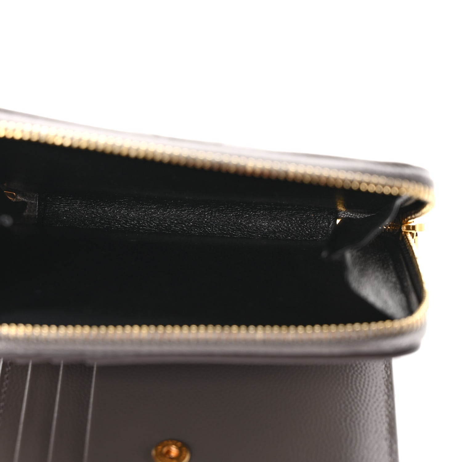 Saint Laurent Grain De Poudre Matelasse Chevron Monogram Compact Zip Around Wallet Fog 6 of 9