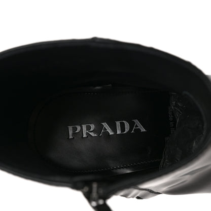 Prada Spazzolato Sfumato Mens Square Toe Ankle Boots 8 Black Argento 8 of 9