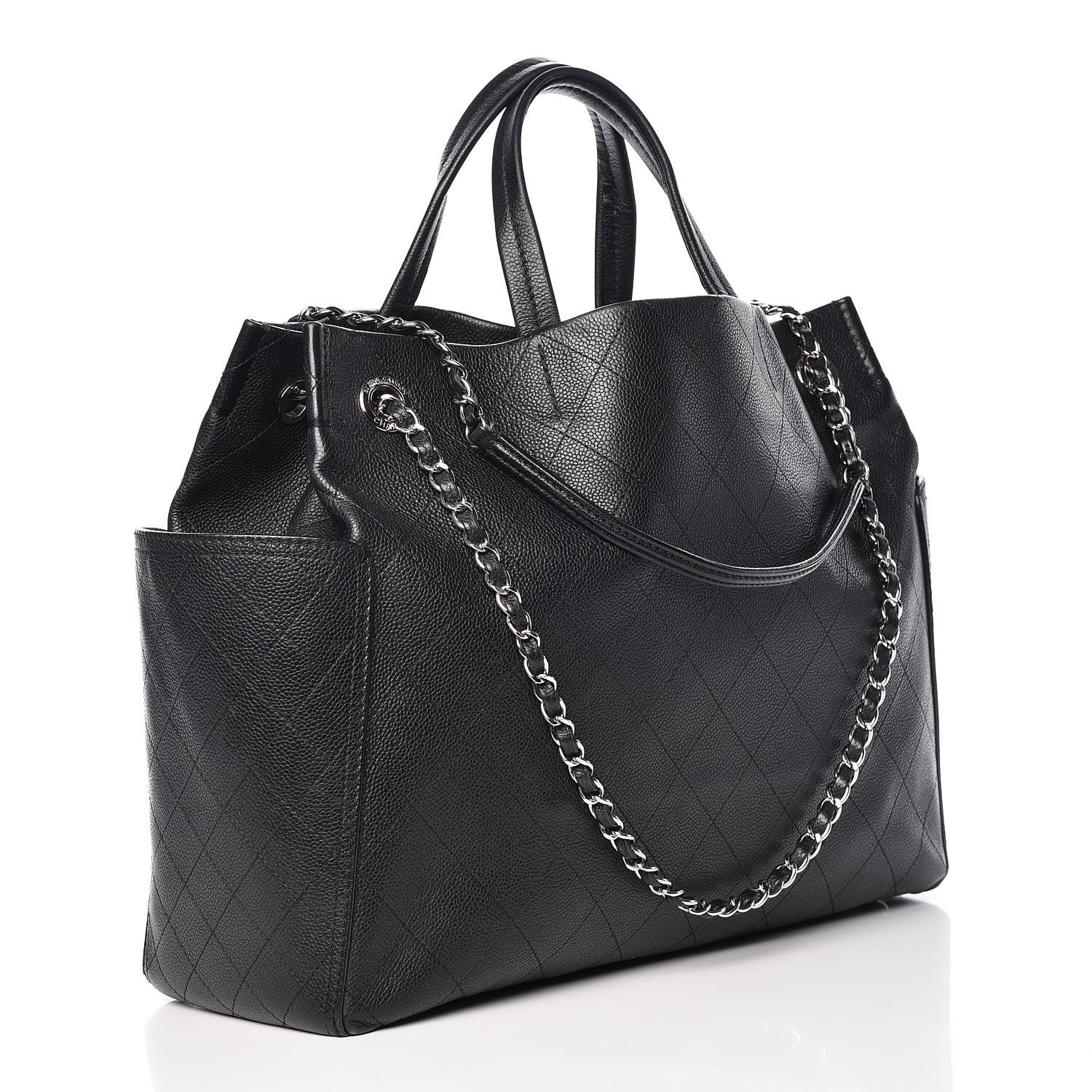 Chanel Grained Calfskin CC Pocket Tote Black 3 of 13