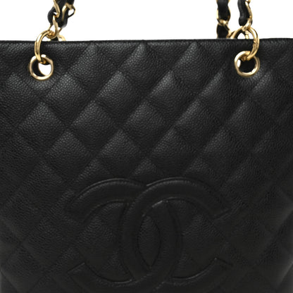 Chanel Caviar Quilted Petit Shopping Tote PST Black 8 of 10