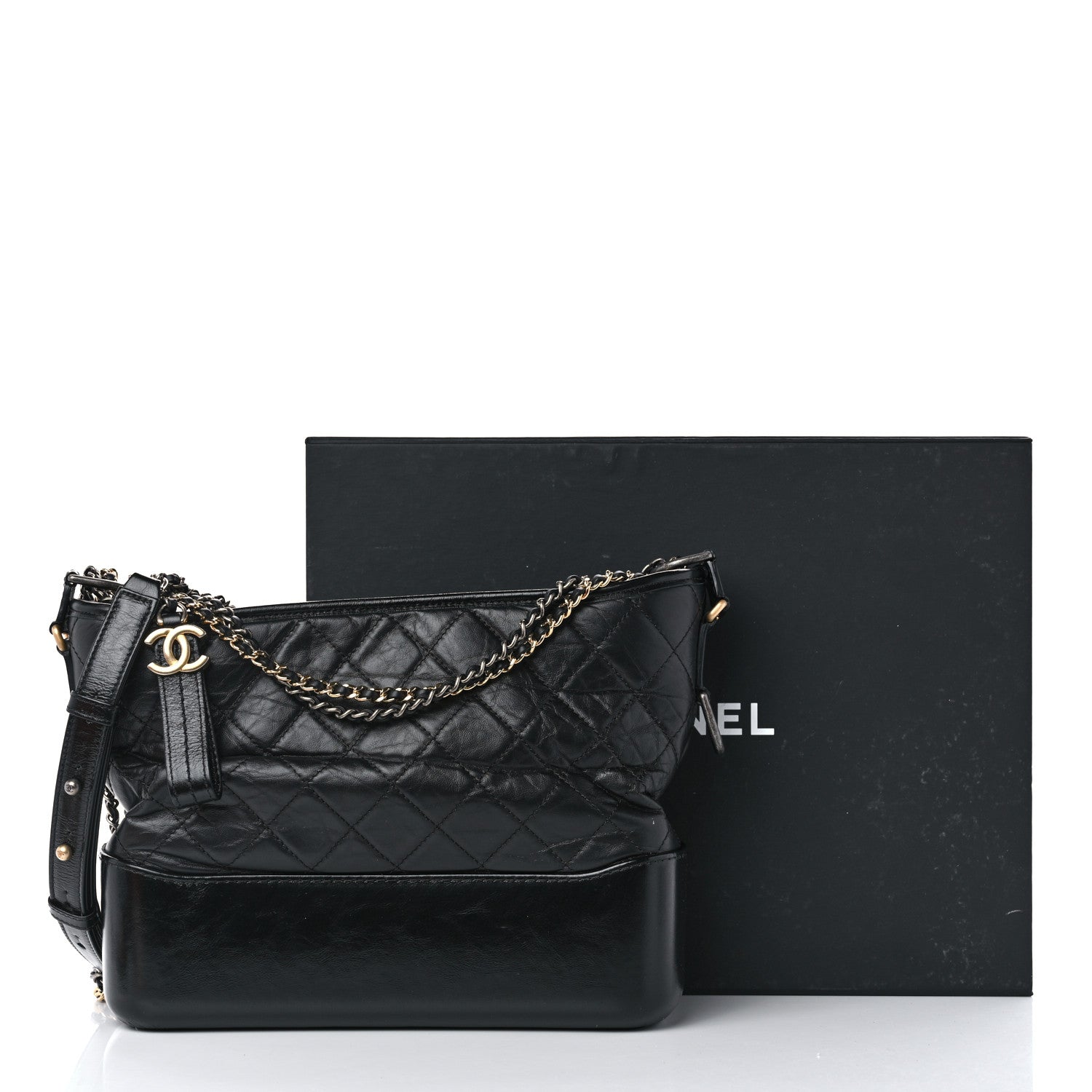 Chanel Aged Calfskin Quilted Medium Gabrielle Hobo Black 11 of 11