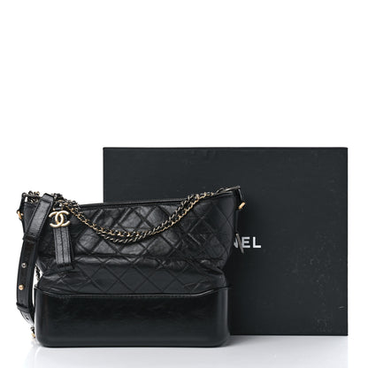 Chanel Aged Calfskin Quilted Medium Gabrielle Hobo Black 11 of 11