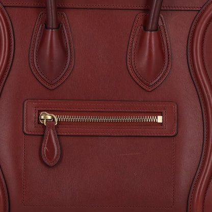 Celine Smooth Calfskin Micro Luggage Burgundy 15 of 21