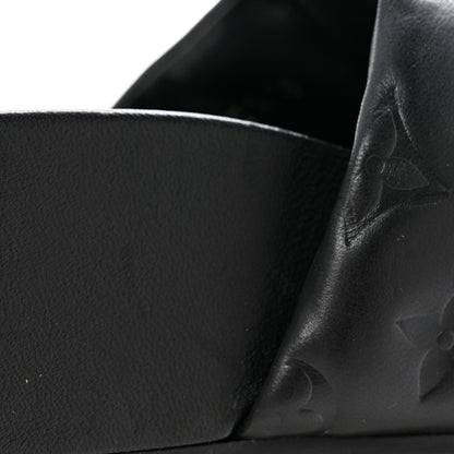 Louis Vuitton Lambskin Embossed Monogram Jumbo Flatform Mule Sandals 39 Black 11 of 11