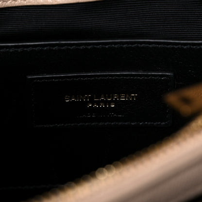 Saint Laurent Sheepskin Matelasse Chevron Monogram Medium College Bag Dark Beige 7 of 11