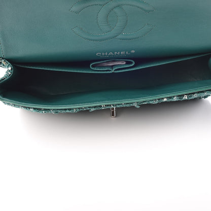Chanel Tweed Quilted Medium Double Flap Green 6 of 12