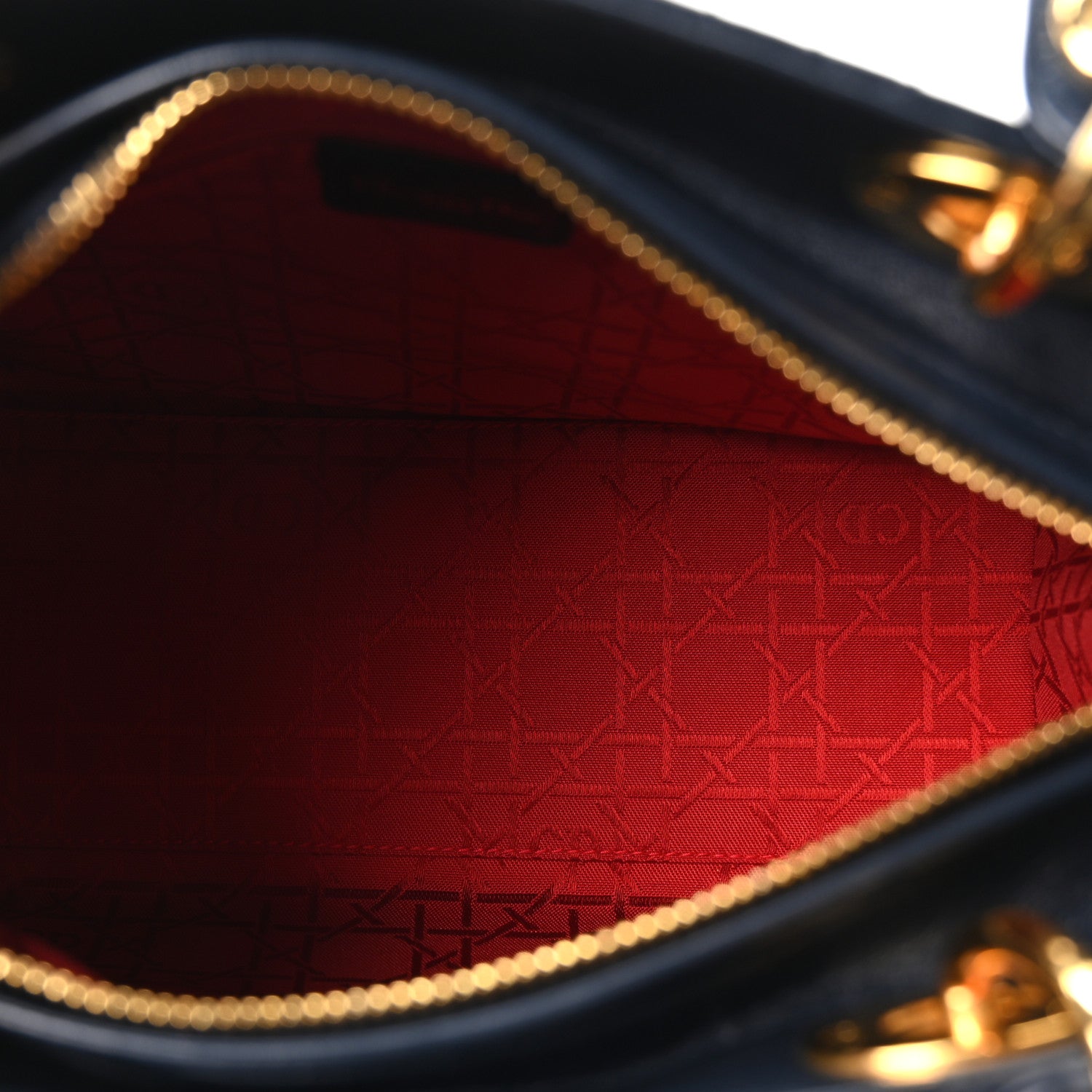 Christian Dior Lambskin Cannage Medium Lady Dior Navy Blue 4 of 9