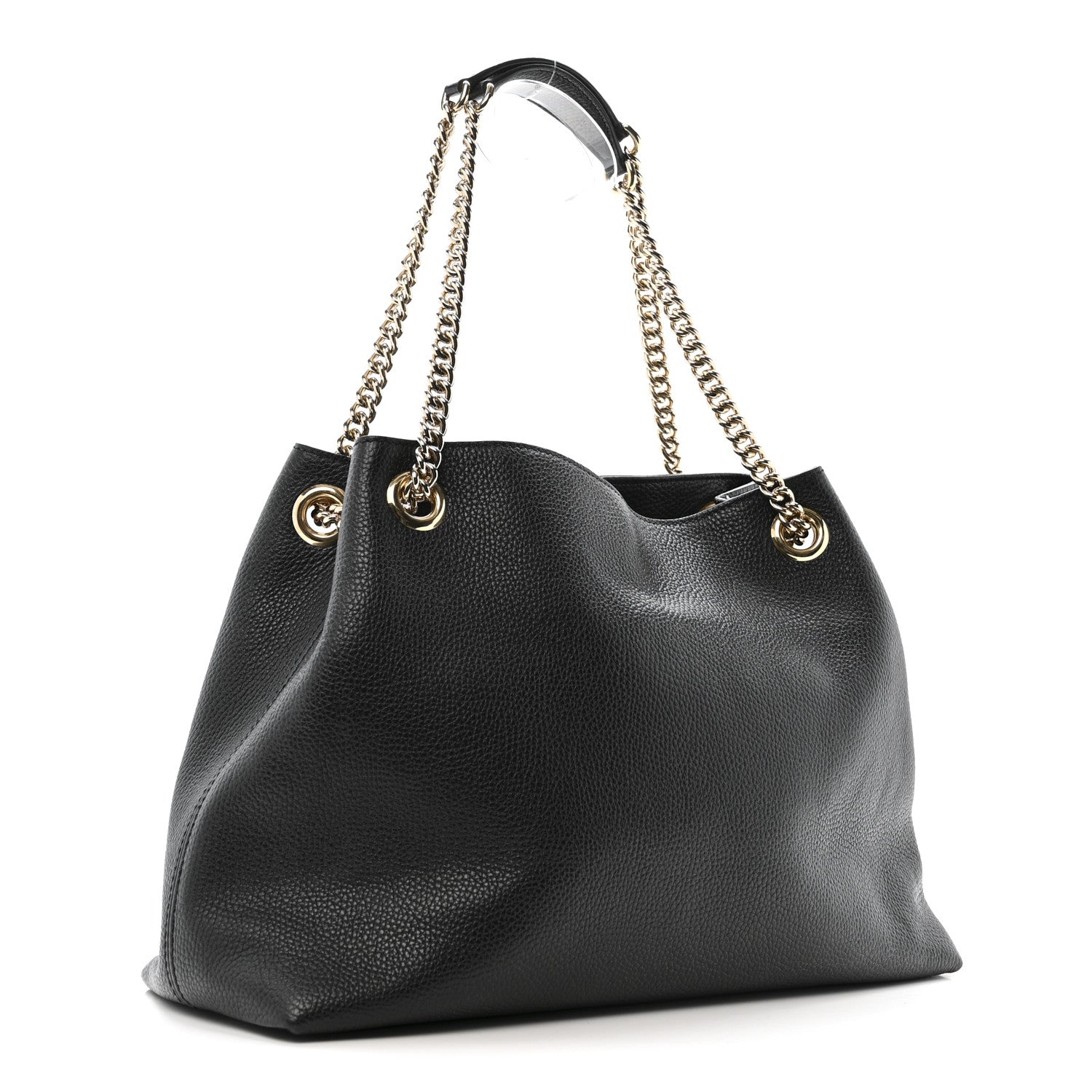 Gucci Pebbled Calfskin Medium Soho Chain Shoulder Bag Black 3 of 13