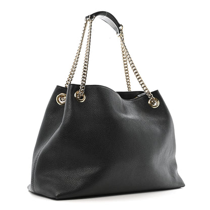 Gucci Pebbled Calfskin Medium Soho Chain Shoulder Bag Black 3 of 13