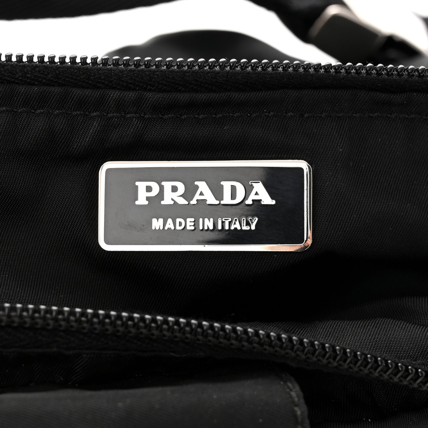 Nylon Metal Triple Pocket Belt Bag Black