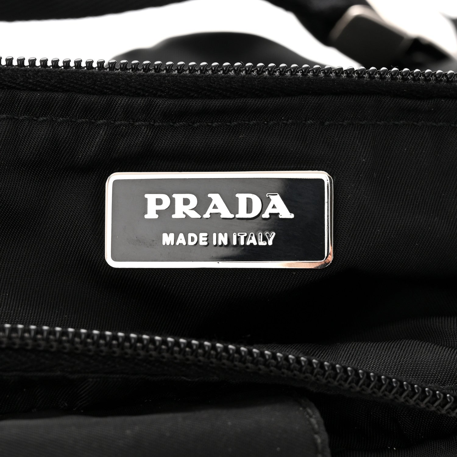 Prada Nylon Metal Triple Pocket Belt Bag Black 6 of 11