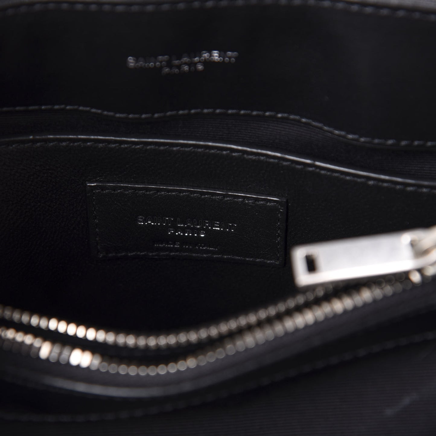 Calfskin Y Quilted Monogram Small Loulou Chain Satchel Black