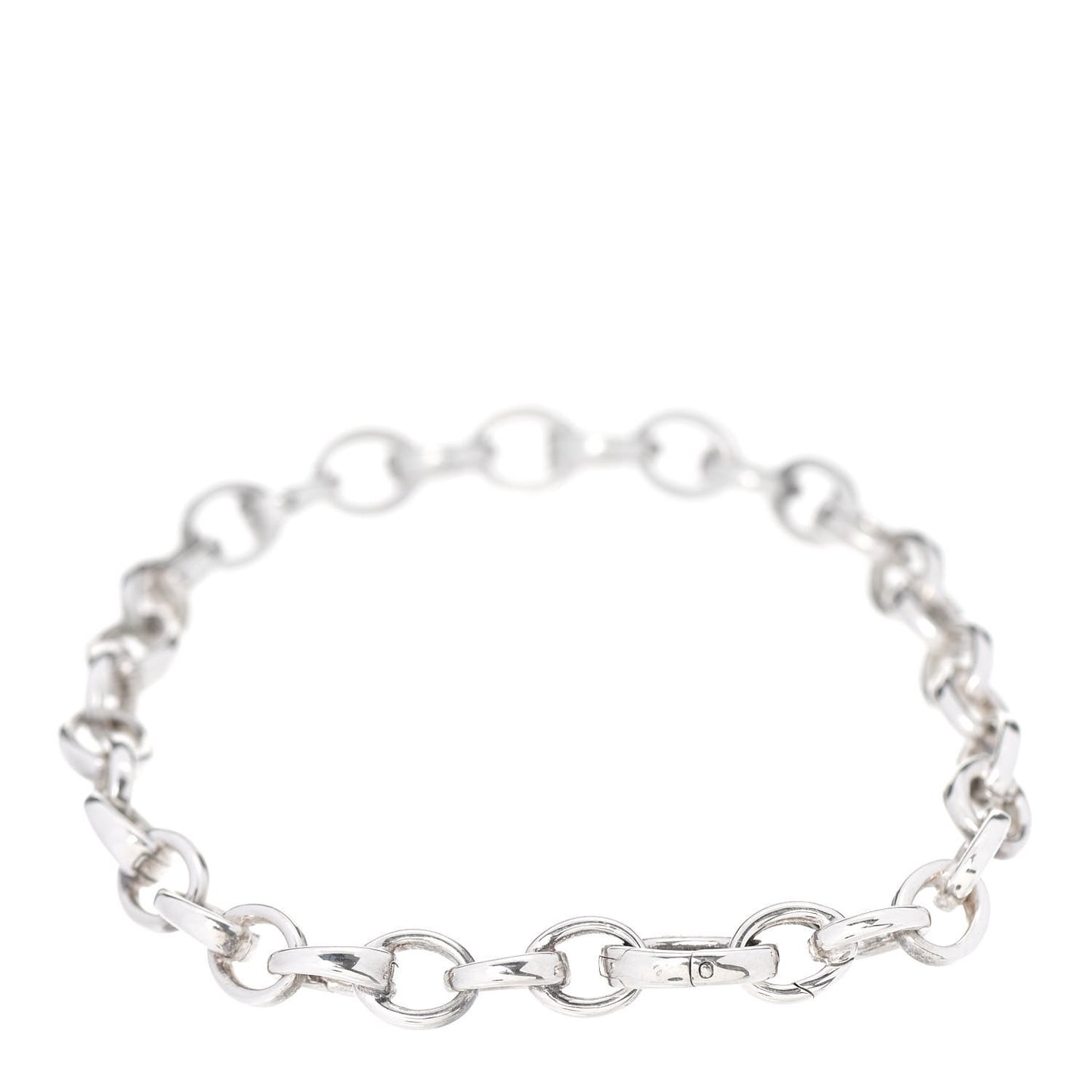 Sterling Silver Oval Clasping Link Bracelet