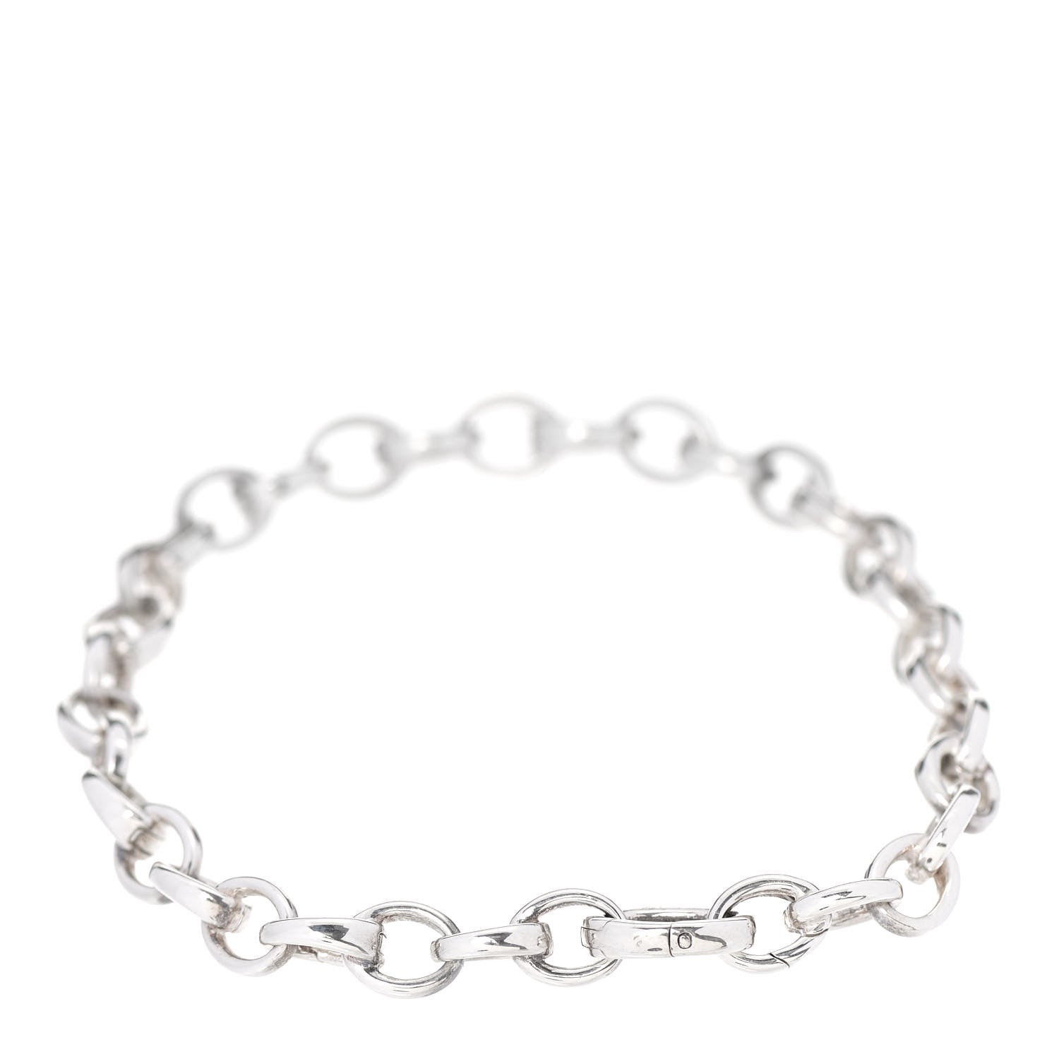 Tiffany Sterling Silver Oval Clasping Link Bracelet 3 of 6