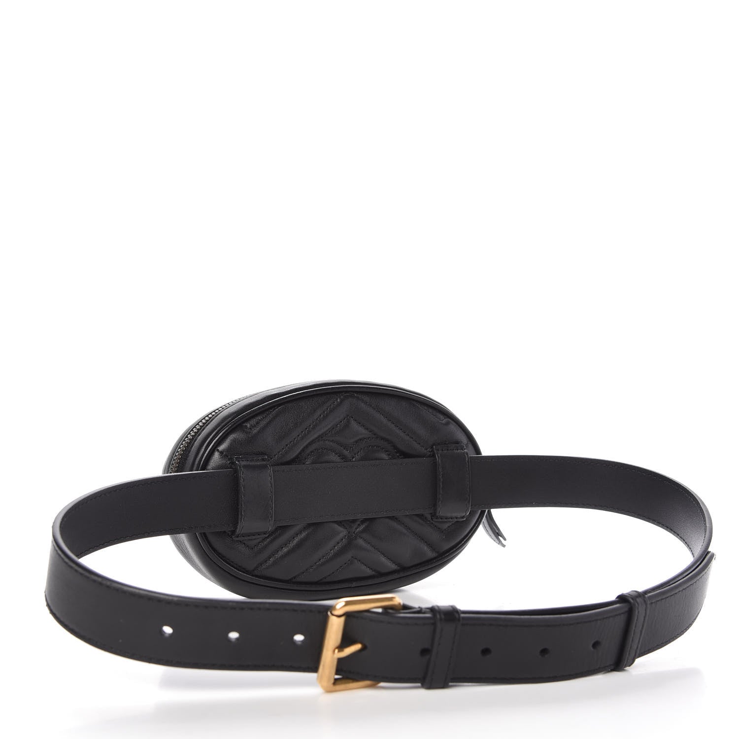 Gucci Calfskin Matelasse GG Marmont Belt Bag 85 34 Black 3 of 11