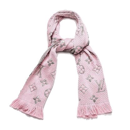 Louis Vuitton Wool Silk Logomania Rainbow Scarf Crystal Pink 1 of 4