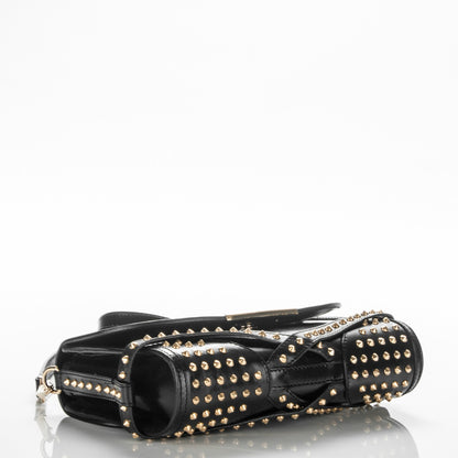 Burberry Polished Bridle Calfskin Studded Small Abbott Crossbody Bag Black 4 of 8