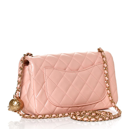 Chanel Lambskin Quilted Mini Rectangular Pearl Crush Flap Light Pink 2 of 13