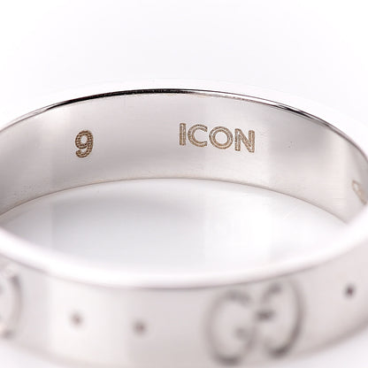 Gucci 18K White Gold 4mm Icon Thin Band Ring 49 4.75 4 of 5