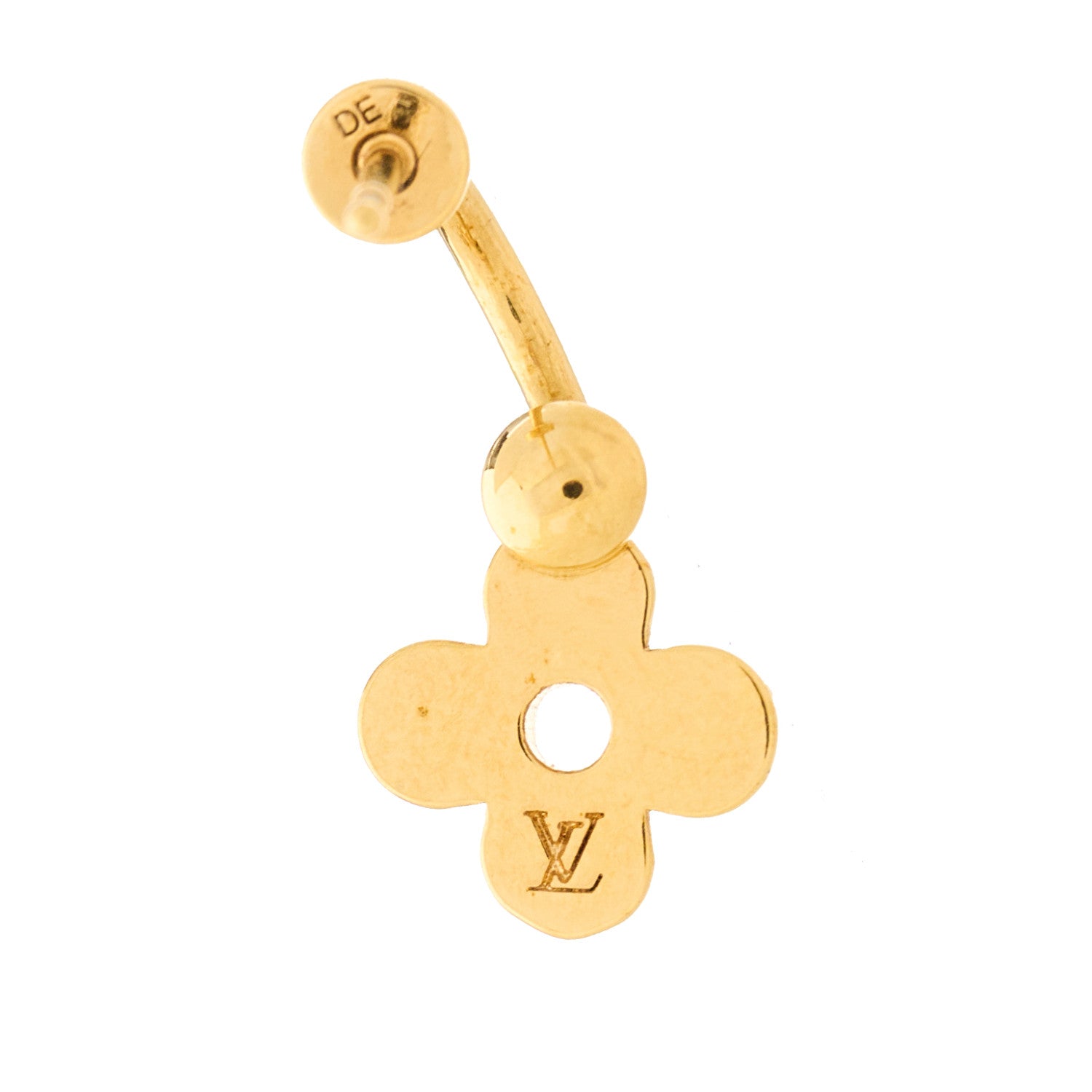 Louis Vuitton Brass Blooming Earrings Gold 3 of 4