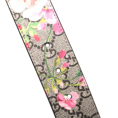 Gucci GG Supreme Monogram Blooms Moon Calfskin Interlocking G 37mm Belt 70 28 Beige Ebony Multicolor Dry Rose 4 of 5