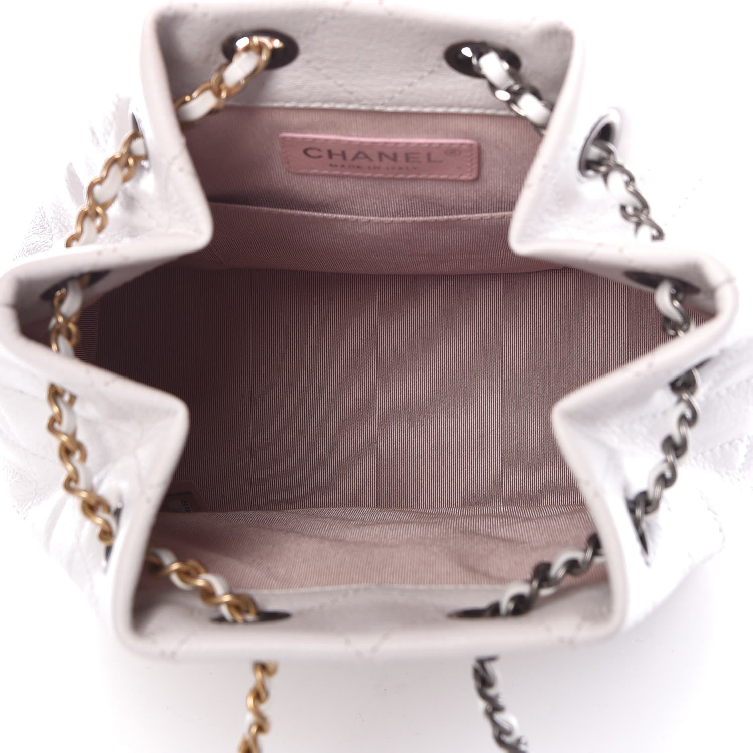 Chanel Patent Goatskin Quilted Small Gabrielle Backpack White 5 of 9