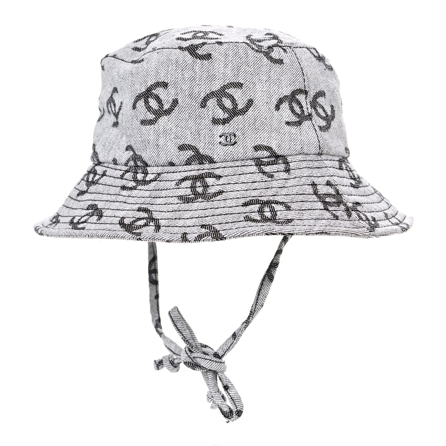 Denim CC Bucket Hat M White Black