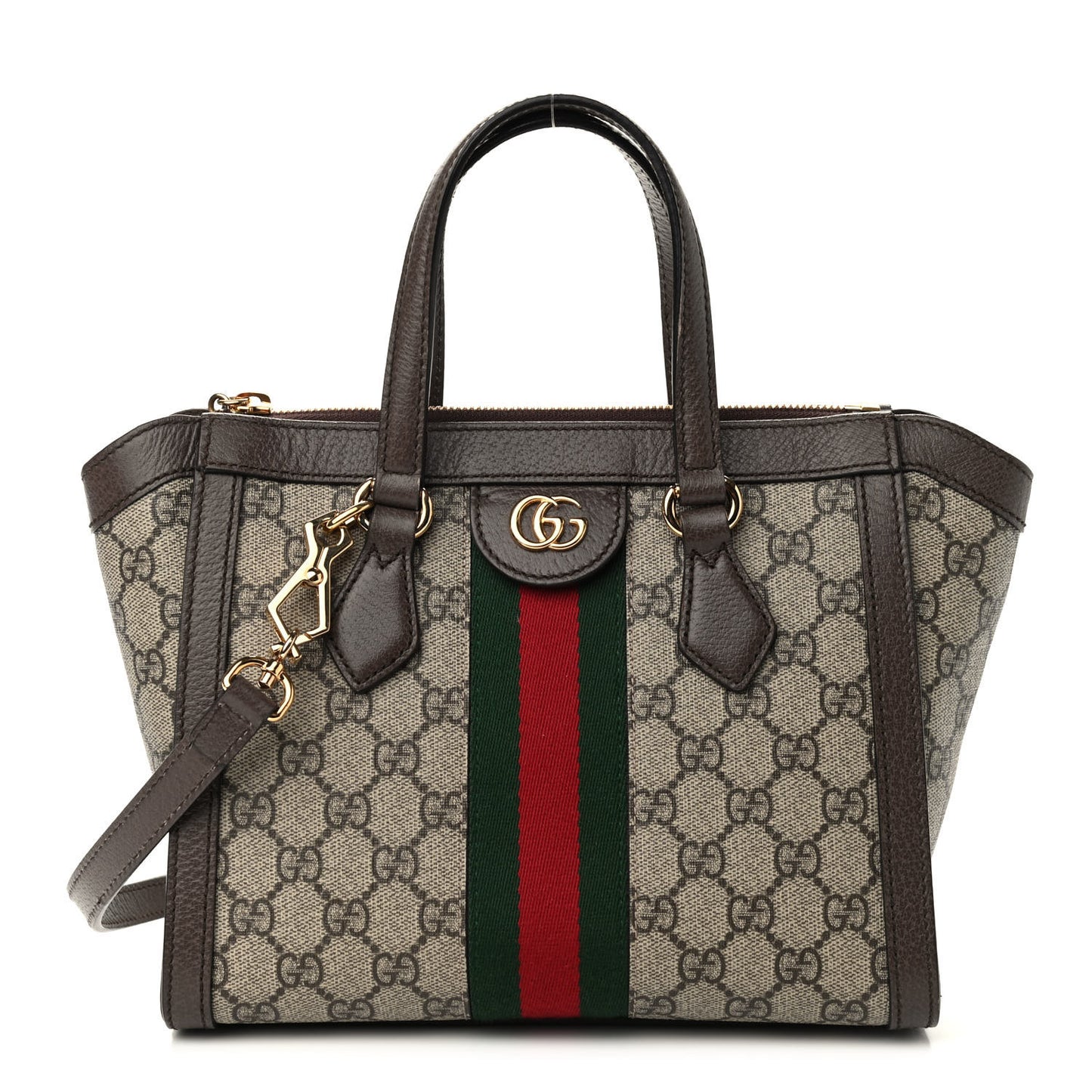 GG Supreme Monogram Small Ophidia Tote Bag Brown