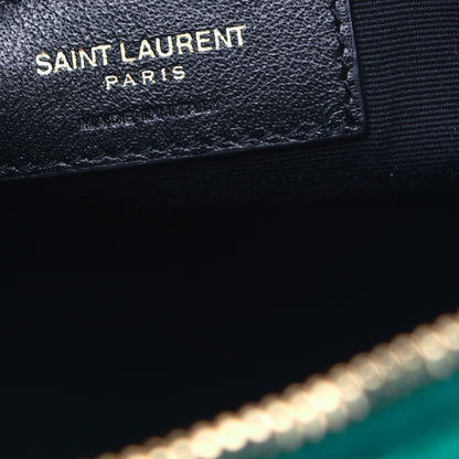 Saint Laurent Velvet Matelasse Monogram Lou Camera Bag Deep Malachite 6 of 8