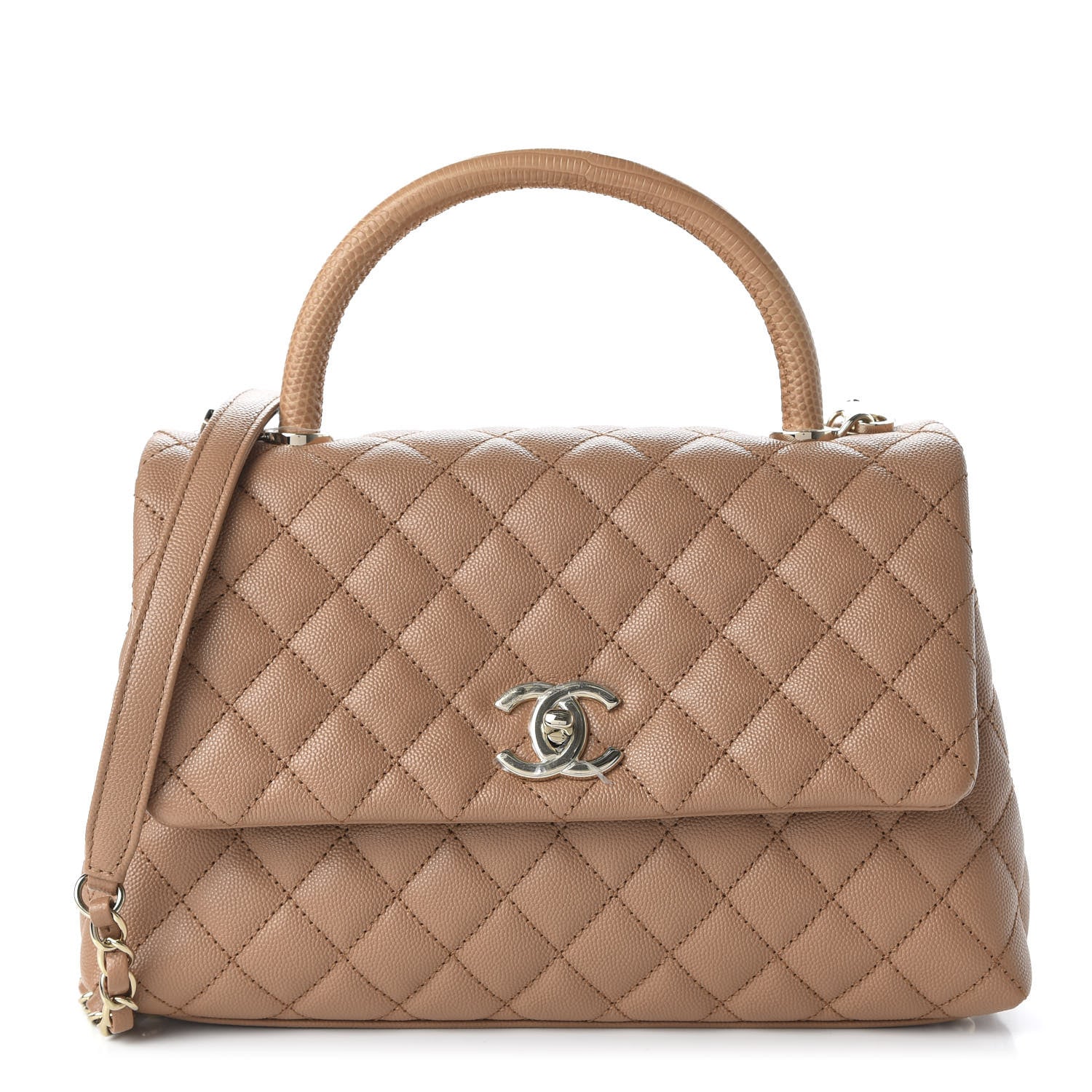 Chanel Caviar Quilted Small Coco Handle Flap Brown 1 of 10