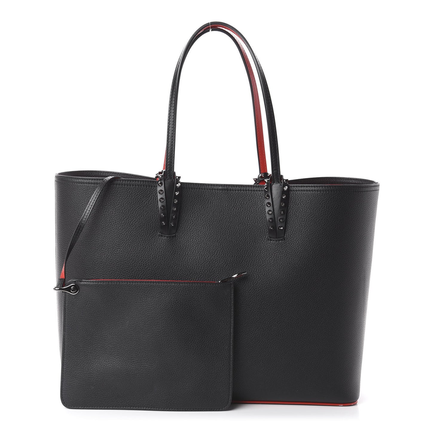 Calfskin Spikes East West Cabata Tote Black