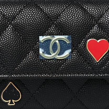 Chanel Caviar Quilted Enamel Coco Casino Flap Card Holder Wallet Black 9 of 12