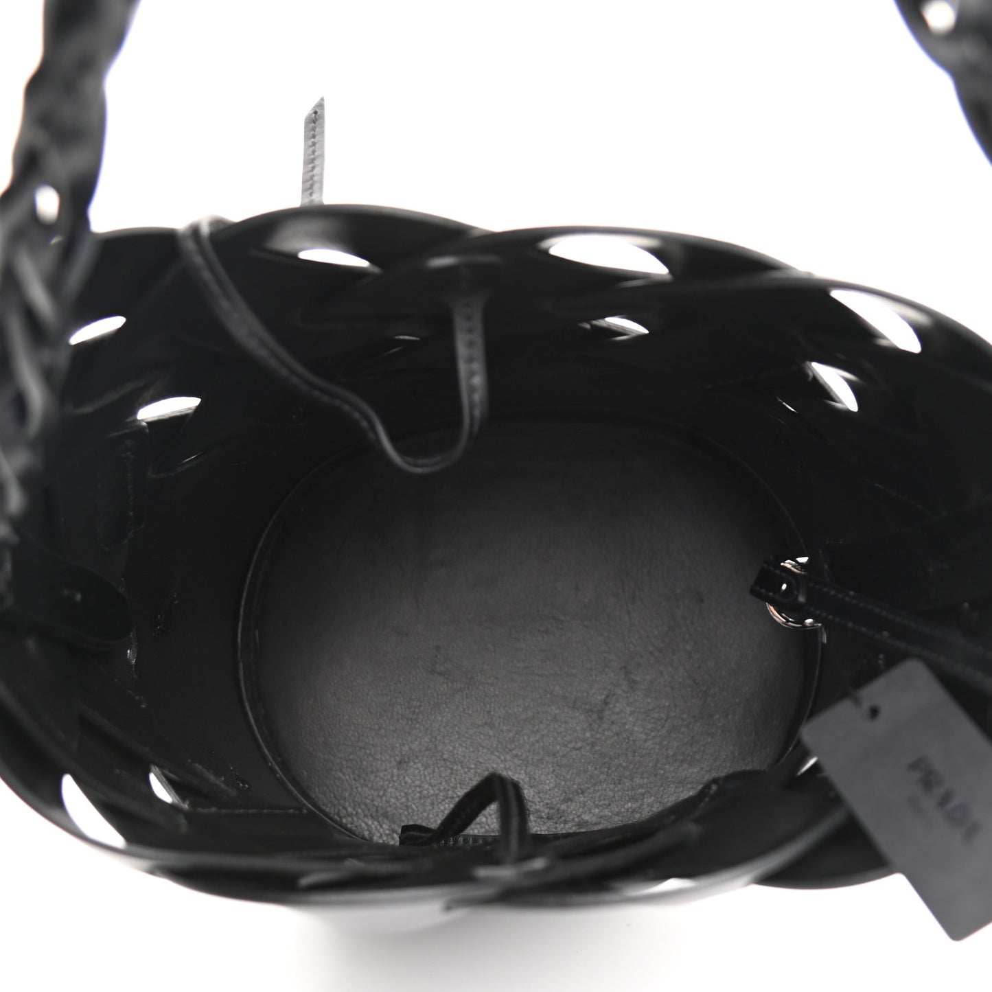 Vitello Intreccio Bucket Bag Black