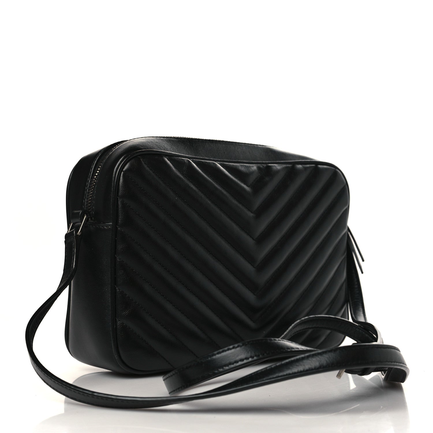 Saint Laurent Calfskin Matelasse Monogram Lou Camera Bag Black 2 of 8