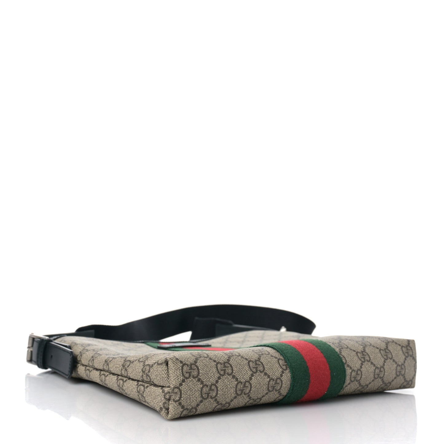 GG Supreme Monogram Web Messenger Bag Black