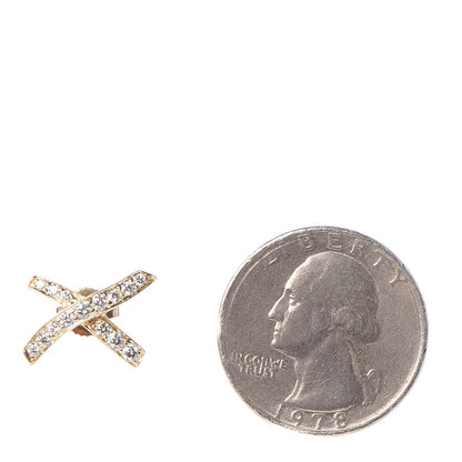 Tiffany 18K Yellow Gold Diamond Paloma Picasso X Kiss Earrings 2 of 7