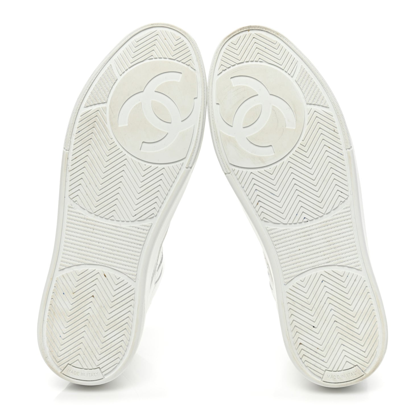 Calfskin CC High Top Sneaker 40 White