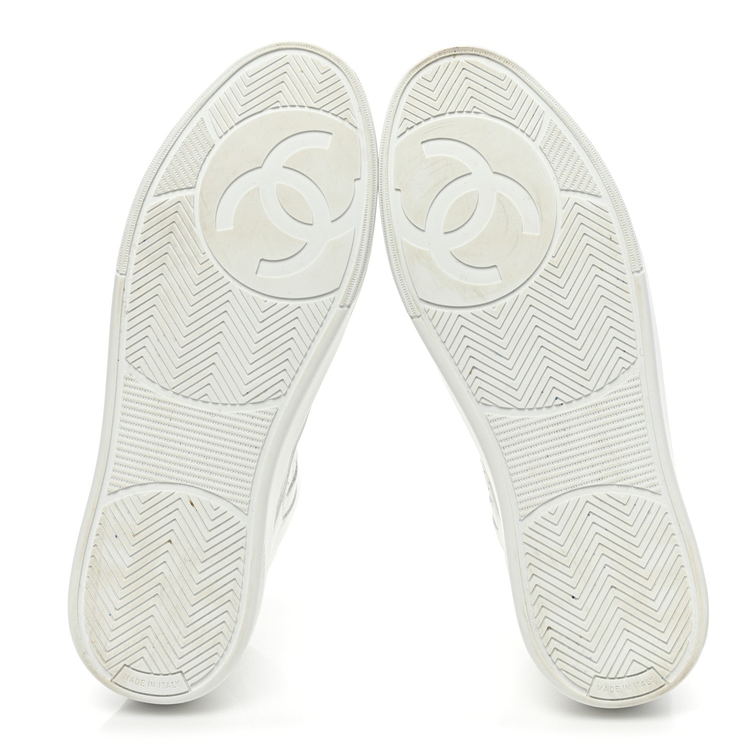 Chanel Calfskin CC High Top Sneaker 40 White 6 of 9