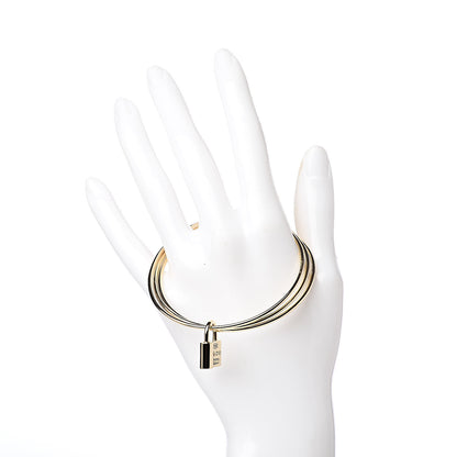 Tiffany 18K Yellow Gold 1837 Triple Bangle Lock Bracelet 2 of 6