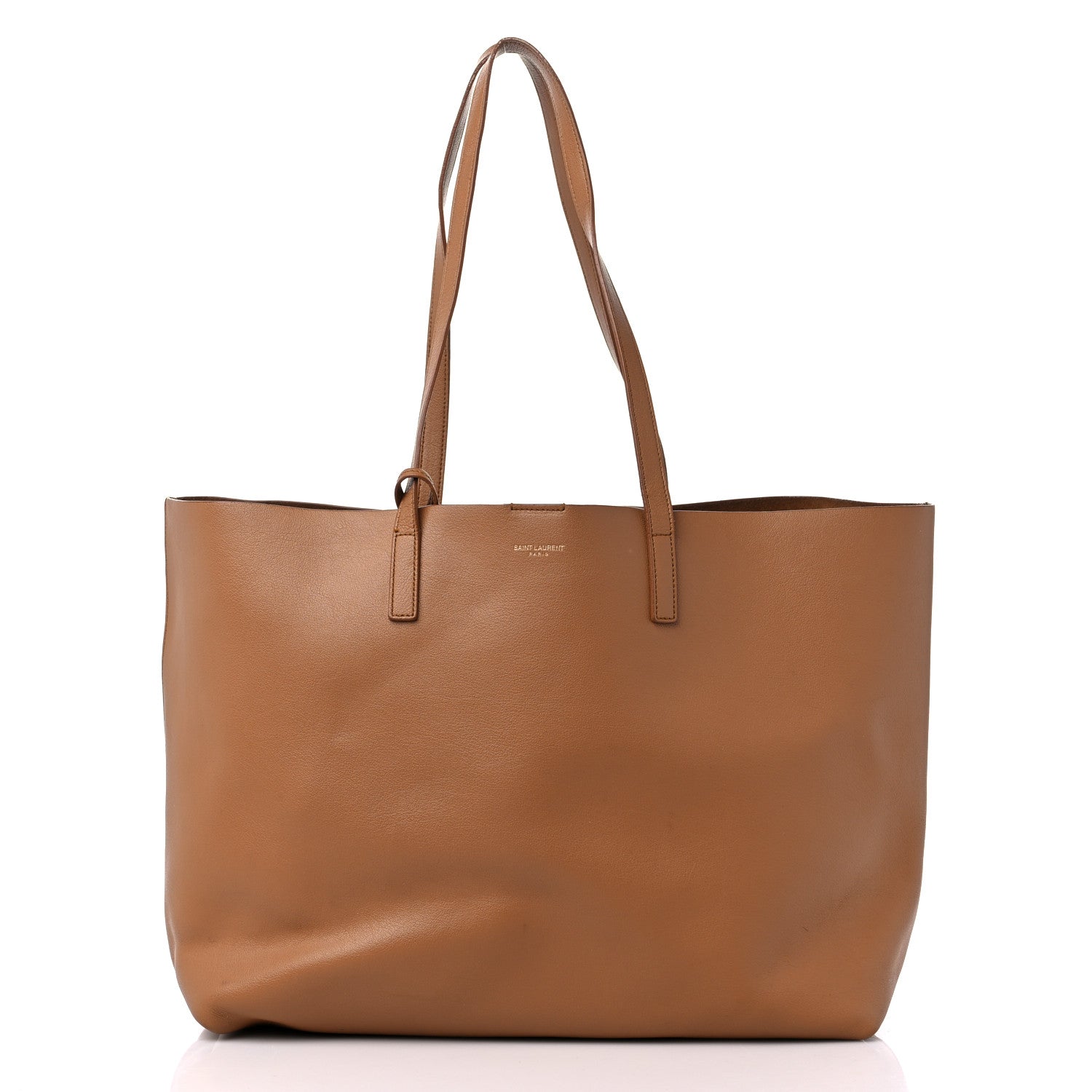 Saint Laurent Calfskin Large Shopping Tote Dark Tan 3 of 19