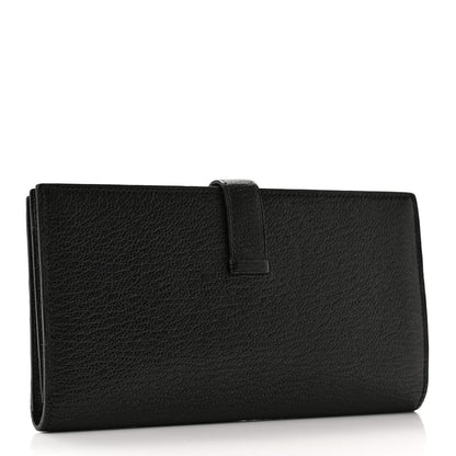 Hermes Chevre Mysore Bearn Gusset Wallet Black 3 of 11
