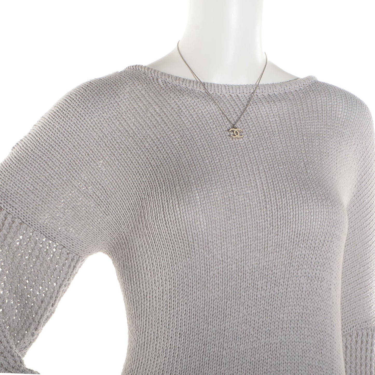 Enamel CC Necklace White
