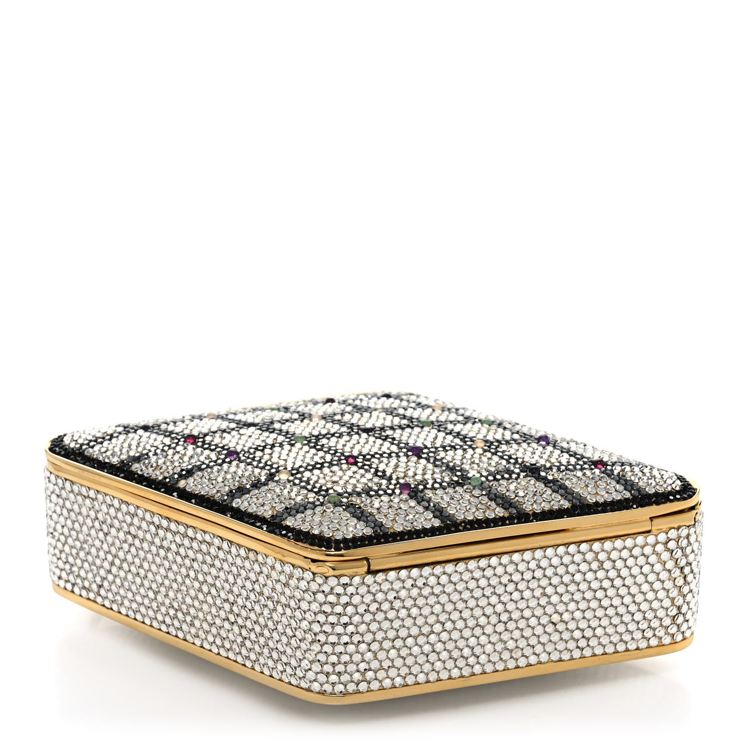 Judith Leiber Crystal Minaudiere Clutch Gold Multicolor 5 of 13