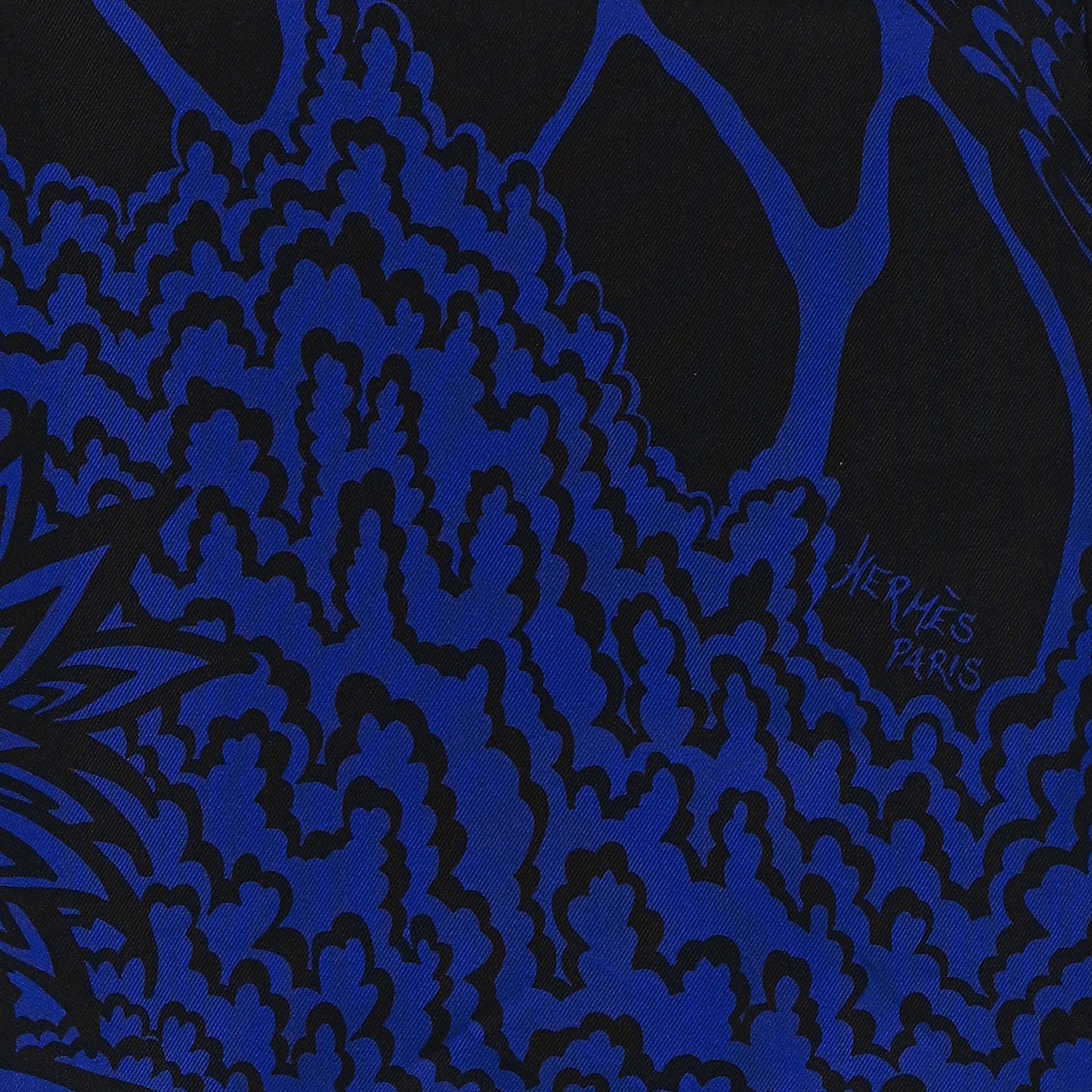 Silk The Three Graces Scarf 90 Indigo Fonce Black