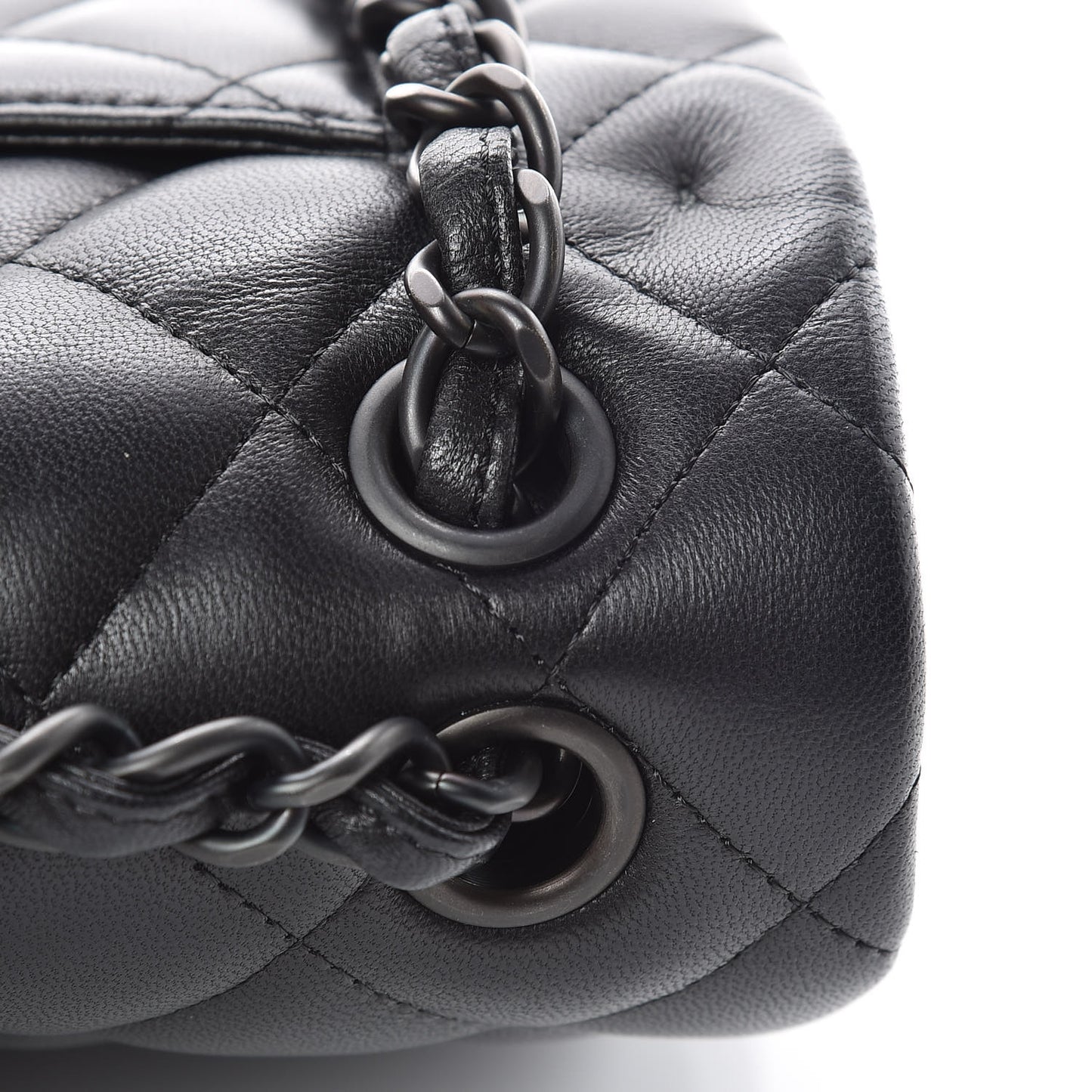 Lambskin Quilted Jumbo Double Flap So Black