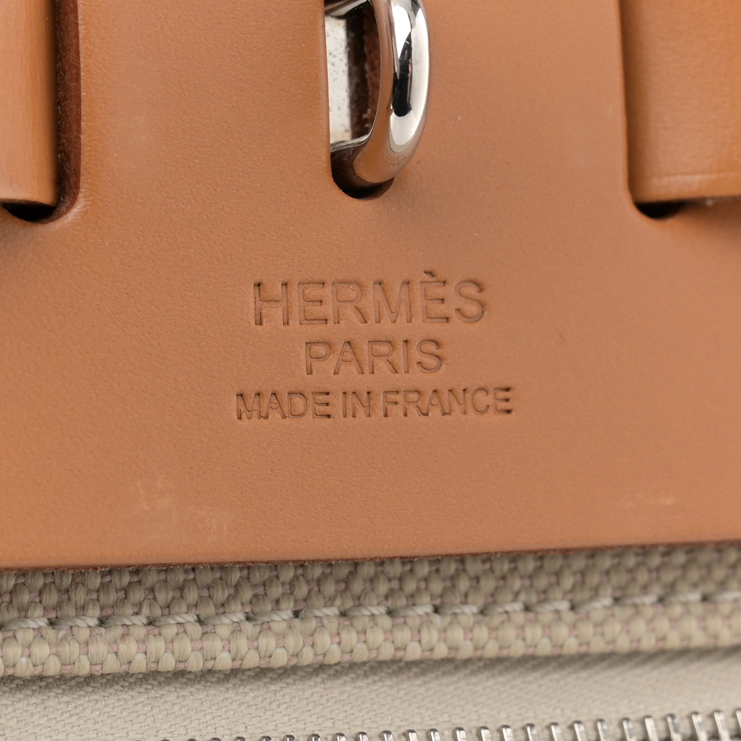 Hermes Military Toile Vache Hunter Herbag Zip Retourne 31 PM Beton Naturel 7 of 12