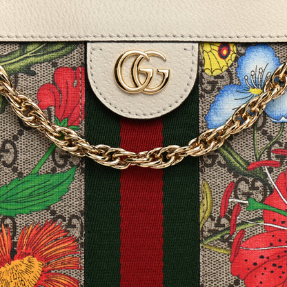 Gucci GG Supreme Monogram Flora Web Small Ophidia Chain Shoulder Bag White 17 of 23